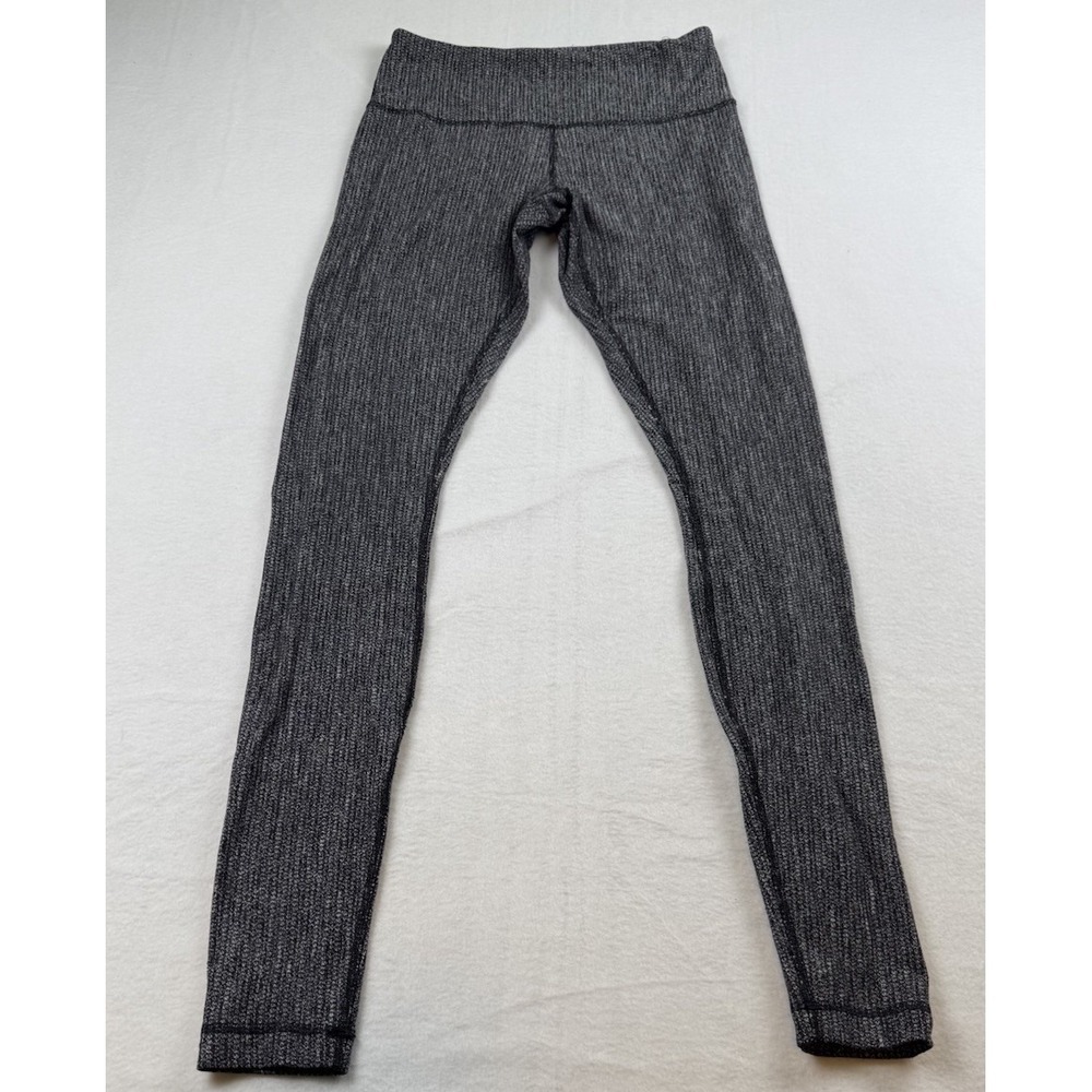 Lululemon Wunder Under Pant Coco Pique Black & White Full Length Size 6